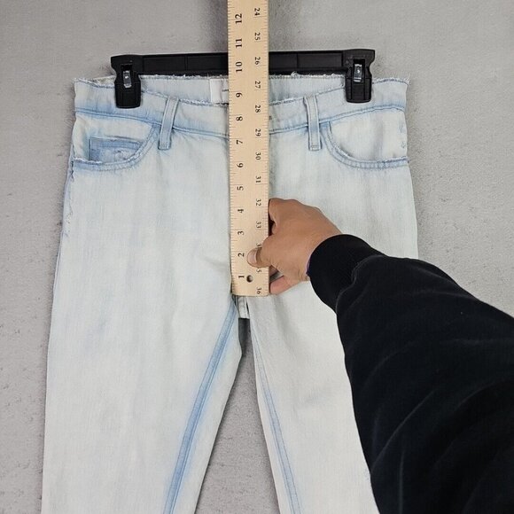 Current/Elliott The Cropped Straight Jeans Womens 25 Channon Destroy Made In USA - Picture 7 of 12